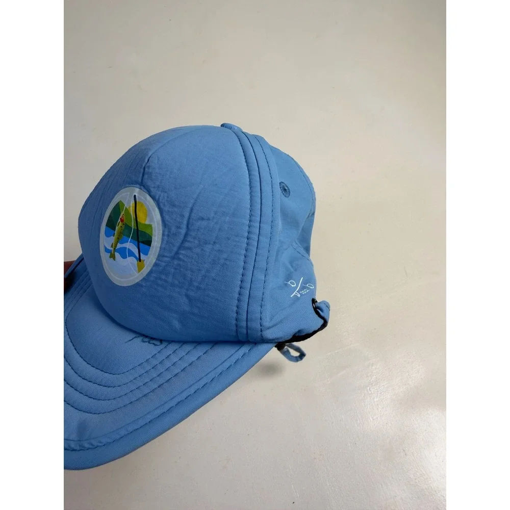 Bitty Brah Infant Hat Kids Infant Blue Excellent Fishing Patch Nylon Sun Cap